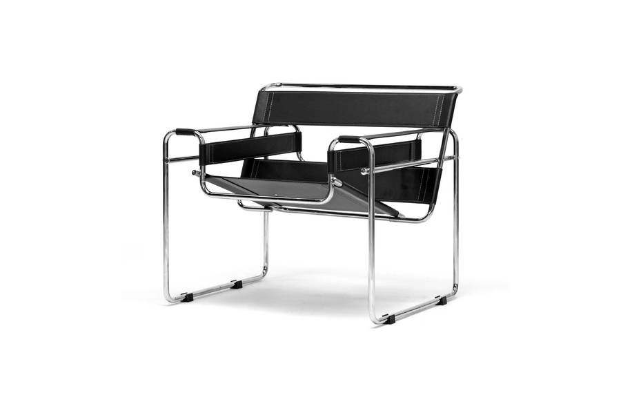 Wassily Chair - Black Leather and Chromed Steel | Affordable